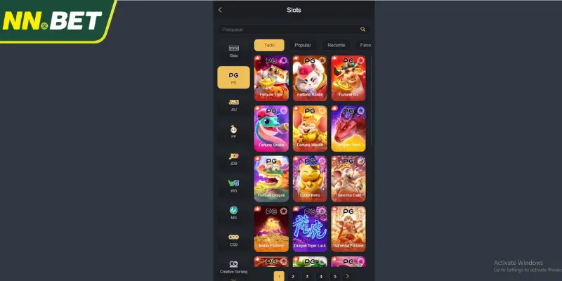 Visão Geral de PG Slots na NNBET